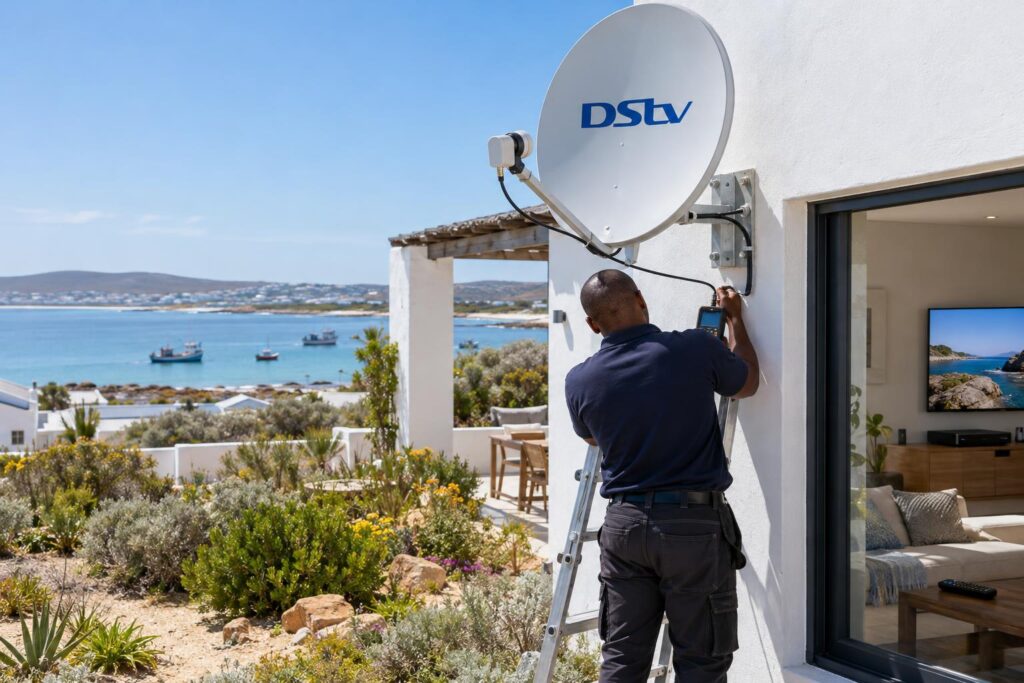 Holiday home in Shelley Point with a DStv dish on the wall